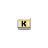 Nomination Composable Classic SCHWARZE BUCHSTABEN Edelstahl und 18K-Gold (11_K)
